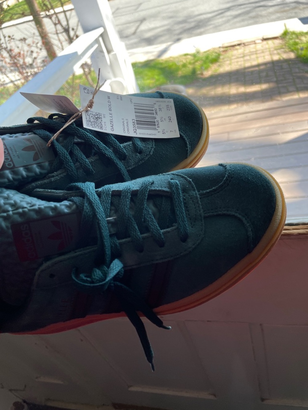 adidas Gazelle Suede Sneaker - Green with Gum Sole